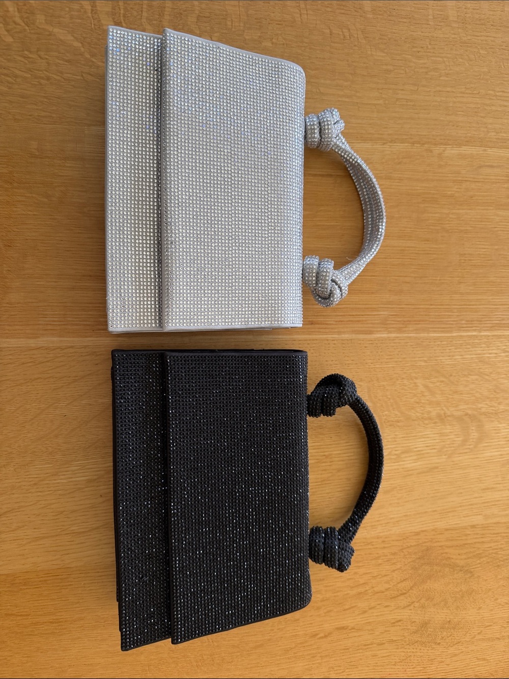 Zara Silver and Black Sparkle Mini Handbag Set